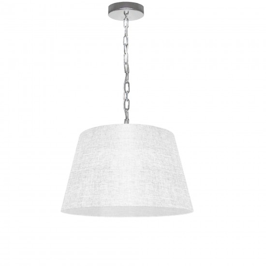 1 Light Brynn Small Pendant, White/Clear Shade, Polished Chrome