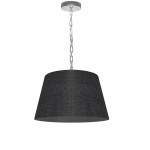 1 Light Brynn Small Pendant, Black/Clear Shade, Polished Chrome