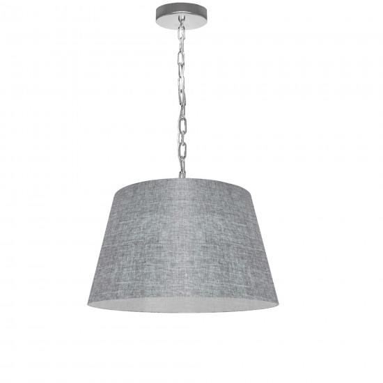 1 Light Brynn Small Pendant, Grey/Clear Shade, Polished Chrome