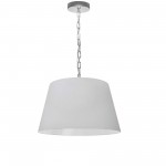 1 Light Brynn Small Pendant, White Shade, Polished Chrome