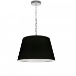 1 Light Brynn Small Pendant, Black Shade, Polished Chrome