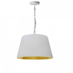 1 Light Brynn Small Pendant, White/Gold Shade, White