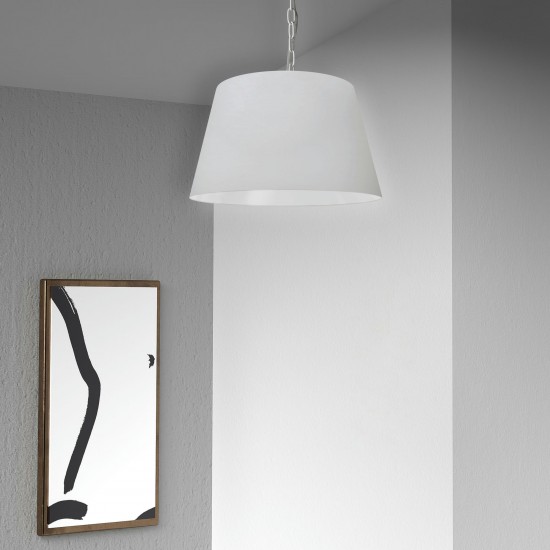 1 Light Brynn Small Pendant, White Shade, White