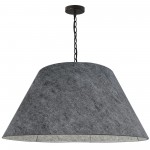 1 Light X-Large Brynn Black Pendant w/ Grey Felt