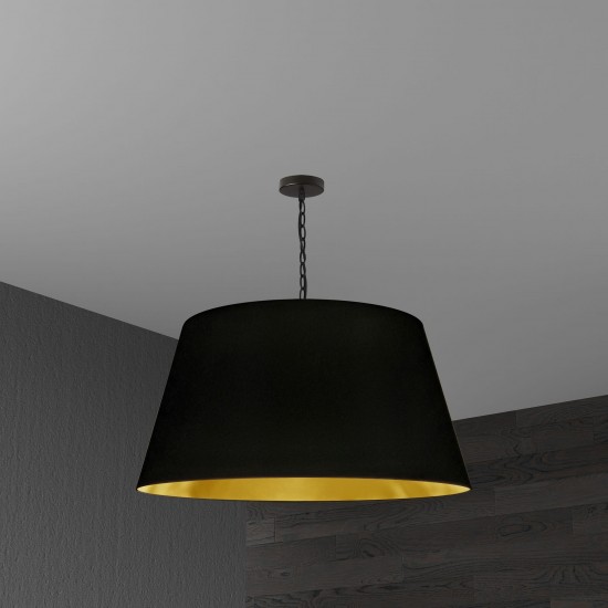 1 Light Brynn X-Large Pendant, Black/Gold Shade, Black