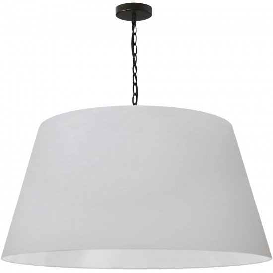 1 Light Brynn Extra Large Pendant, White Shade, Black