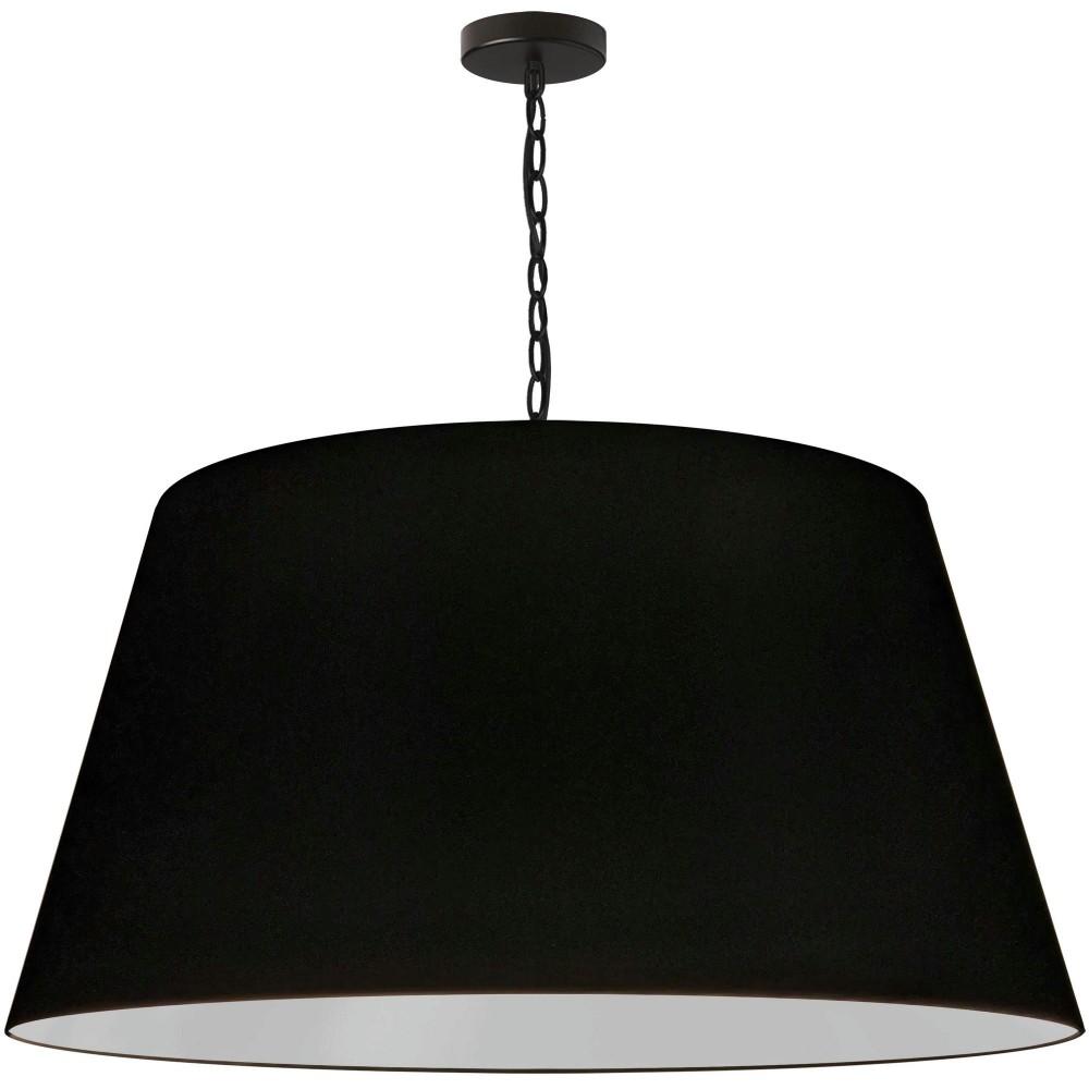 1 Light Brynn Extra Large Pendant, Black Shade, Black