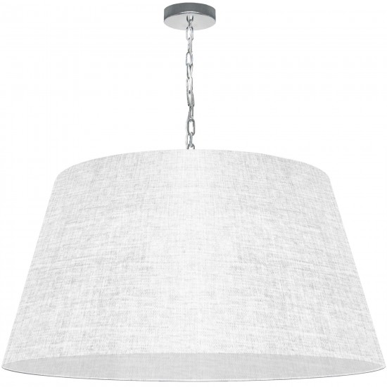 1 Light Brynn X-Large Pendant, White/Clear Shade, Polished Chrome