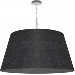 1 Light Brynn X-Large Pendant, Black/Clear Shade, Polished Chrome