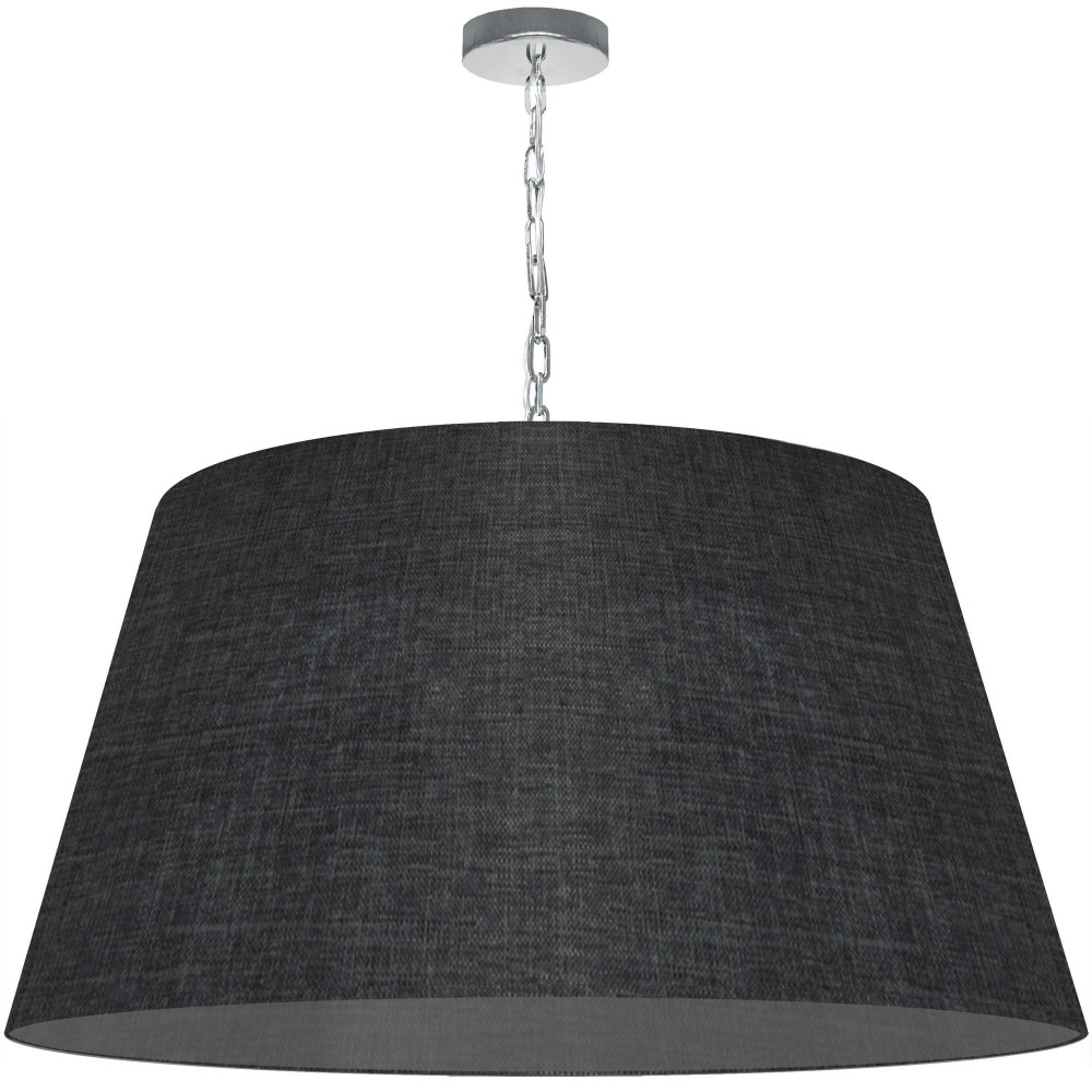 1 Light Brynn X-Large Pendant, Black/Clear Shade, Polished Chrome