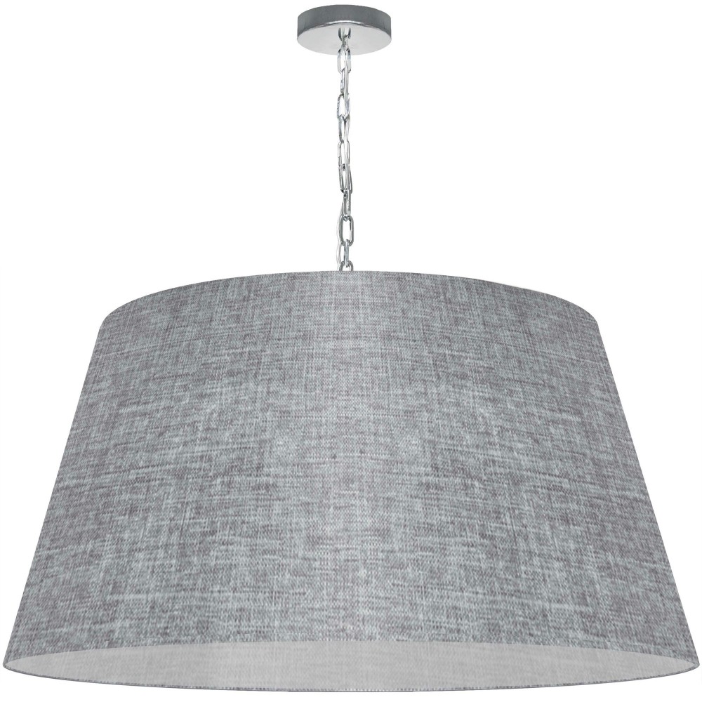 1 Light Brynn X-Large Pendant, Grey/Clear Shade, Polished Chrome