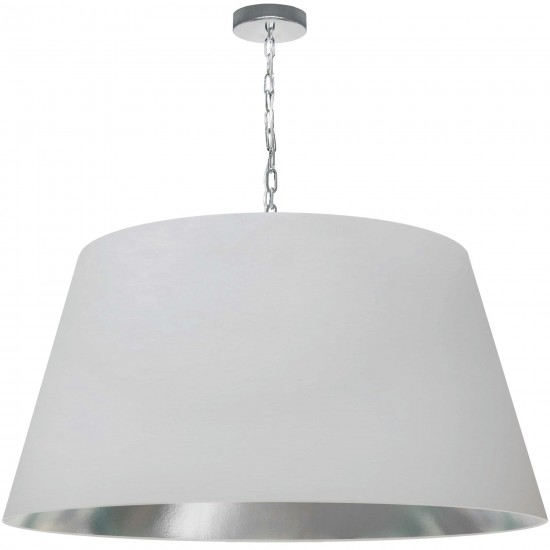 1 Light Brynn X-Large Pendant, White/Silver Shade, Polished Chrome