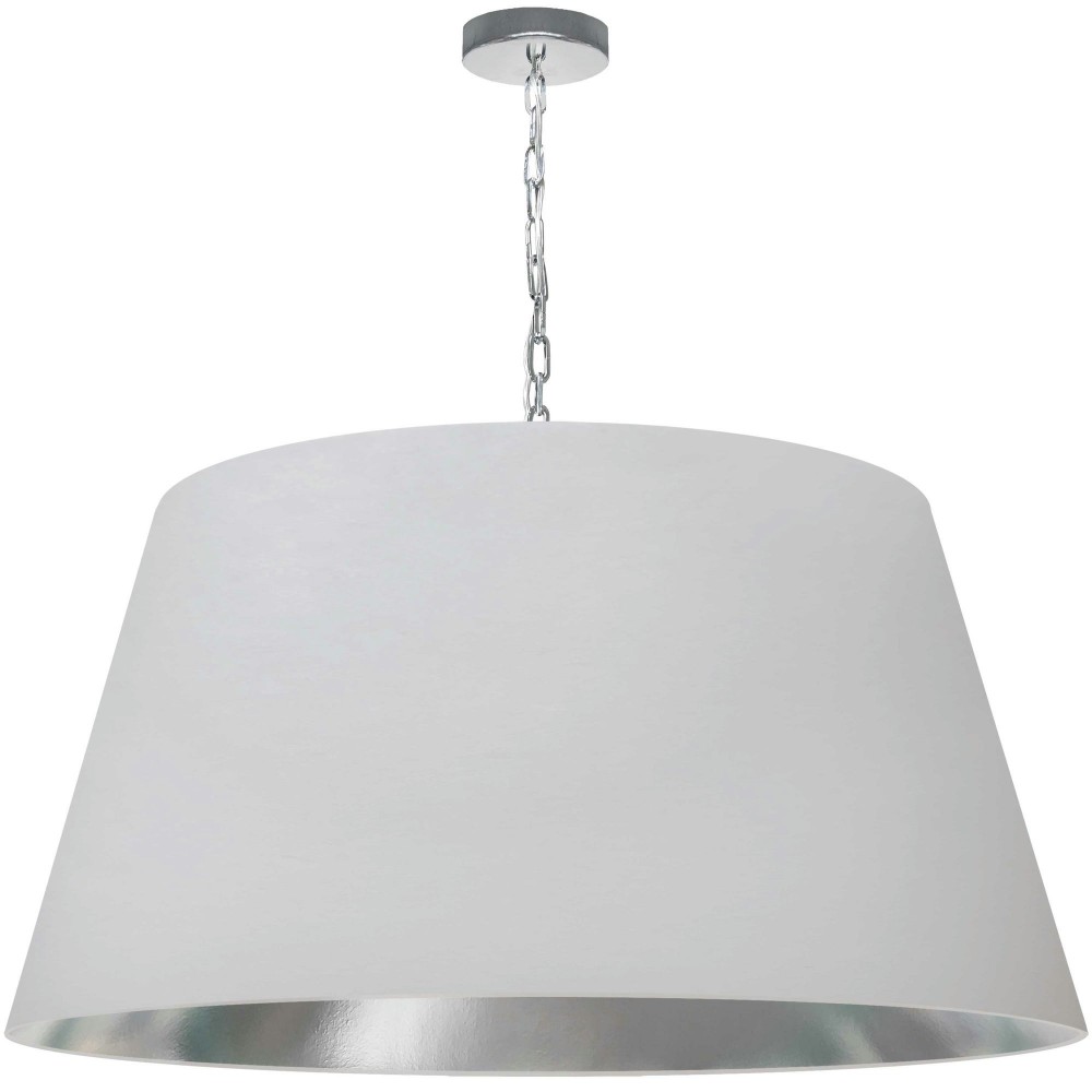 1 Light Brynn X-Large Pendant, White/Silver Shade, Polished Chrome