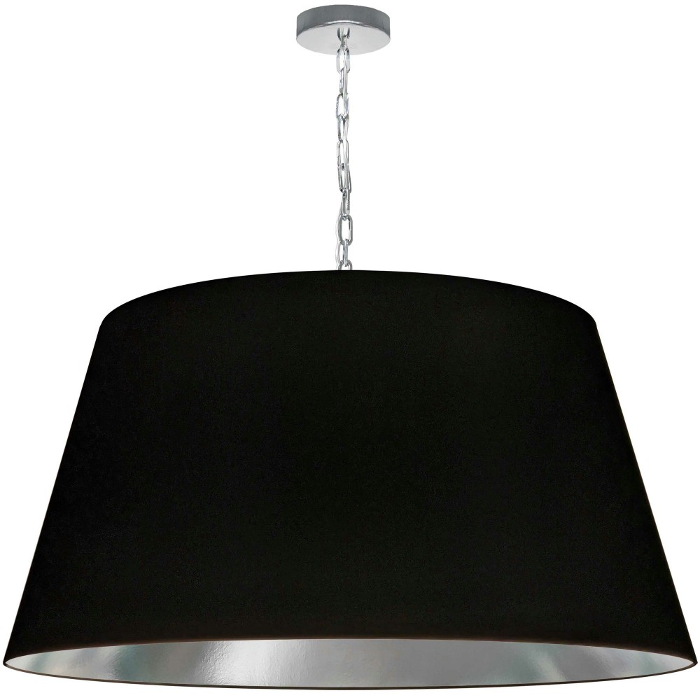 1 Light Brynn X-Large Pendant, Black/Silver Shade, Polished Chrome 1 Light Brynn X-Large Pendant, Black/Silver Shade, Polished Chrome