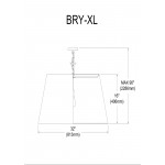 1 Light Brynn X-Large Pendant, Black/Silver Shade, Polished Chrome