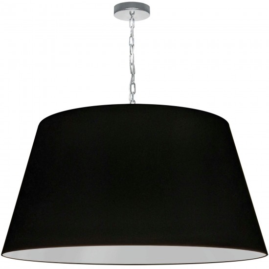 1 Light Brynn X-Large Pendant, Black Shade, Polished Chrome