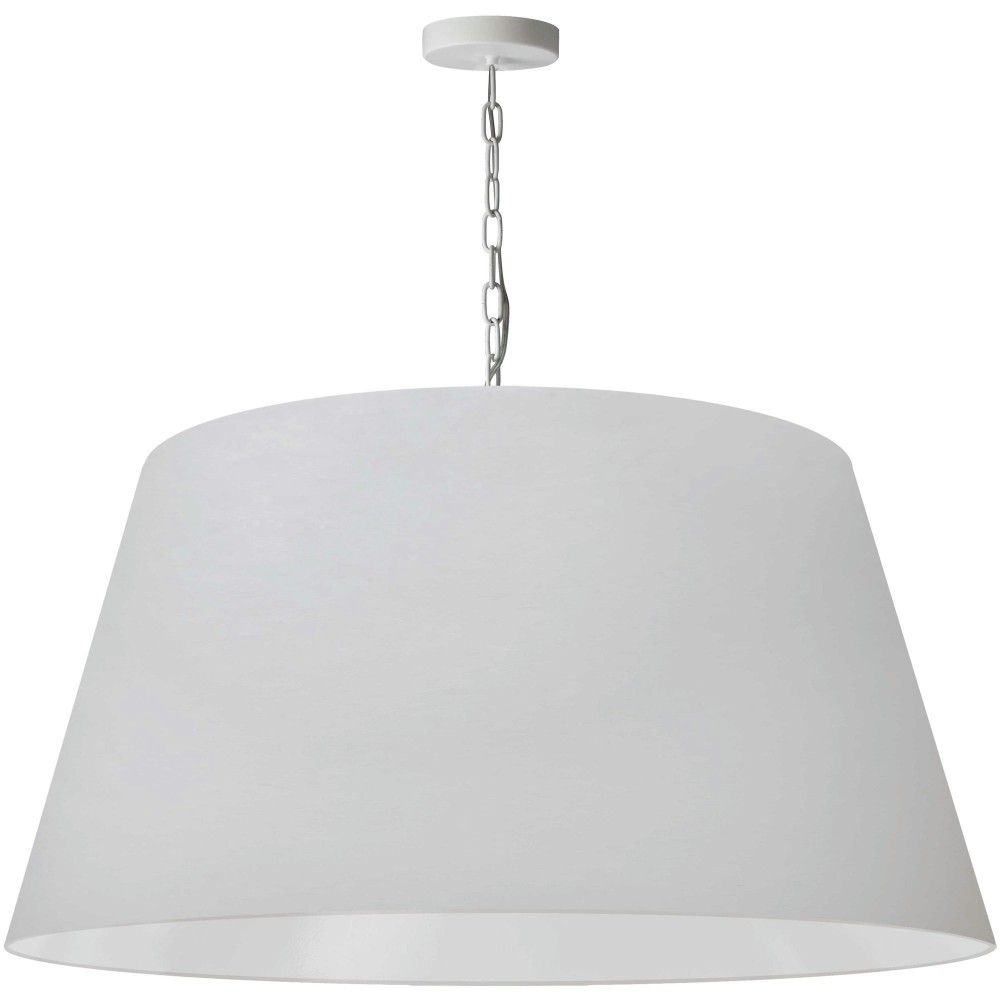 1 Light Brynn Extra Large Pendant, White Shade, White