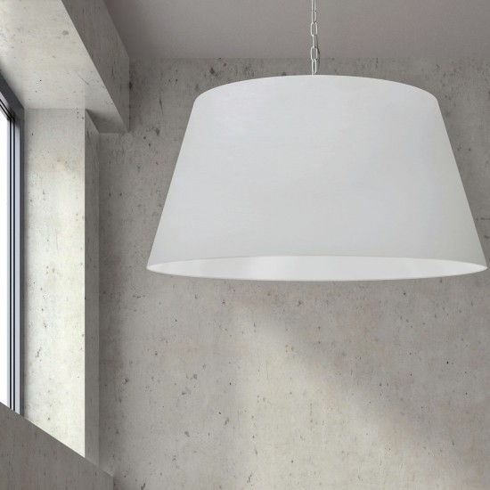 1 Light Brynn Extra Large Pendant, White Shade, White