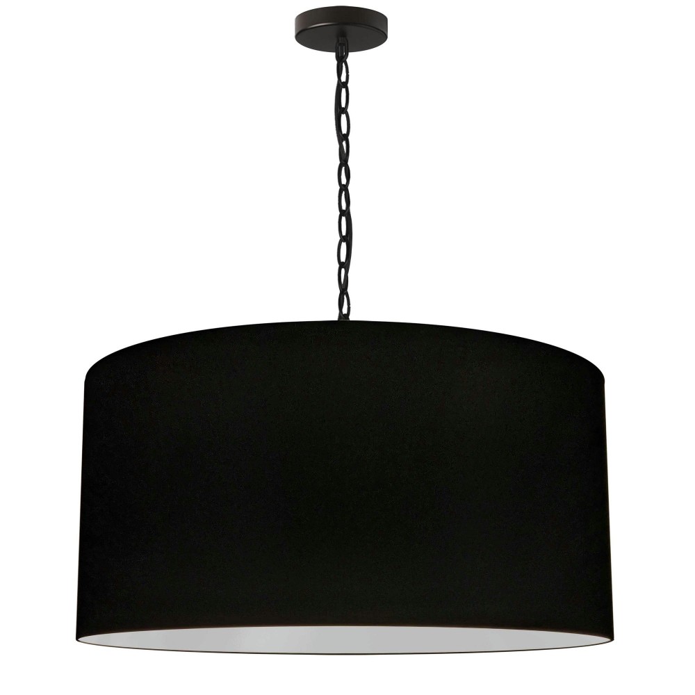 1 Light Large Braxton Black Pendant w/ Black Shade