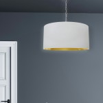 1 Light Large Braxton White Pendant w/ White/Gold Shade