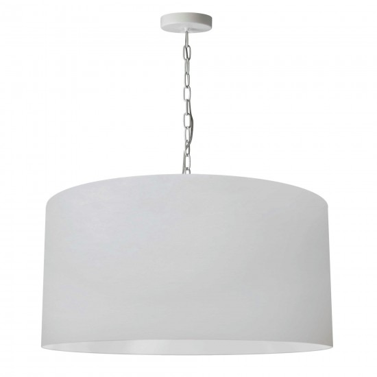 1 Light Large Braxton White Pendant w/ White Shade