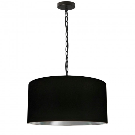 1 Light Medium Braxton Black Pendant w/ Black/Silver Shade