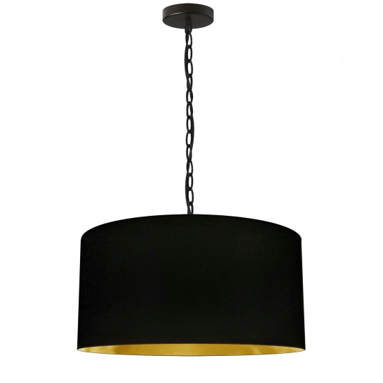 1 Light Medium Braxton Black Pendant w/ Black/Gold Shade