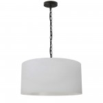 1 Light Medium Braxton Black Pendant w/ White Shade