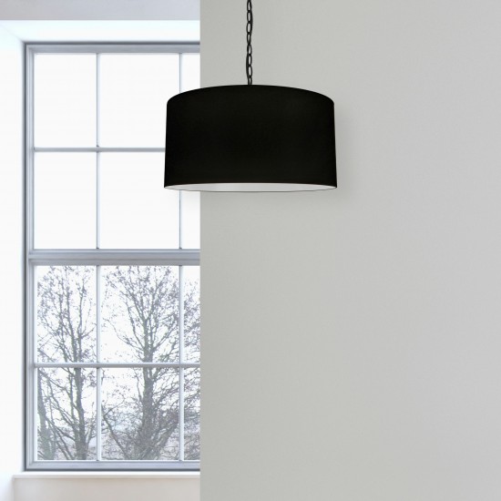 1 Light Medium Braxton Black Pendant w/ Black Shade