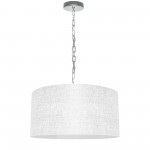 1 Light Medium Braxton Polished Chrome Pendant w/ White/Clear Shade