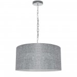 1 Light Medium Braxton Polished Chrome Pendant w/ Grey/Clear Shade