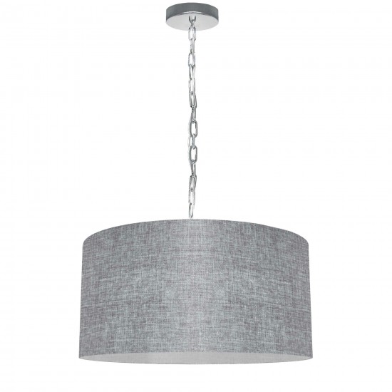 1 Light Medium Braxton Polished Chrome Pendant w/ Grey/Clear Shade