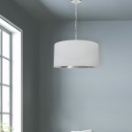 1 Light Medium Braxton Polished Chrome Pendant w/ White/Silver Shade