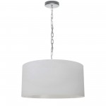 1 Light Medium Braxton Polished Chrome Pendant w/ White Shade