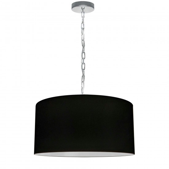 1 Light Medium Braxton Polished Chrome Pendant w/ Black Shade