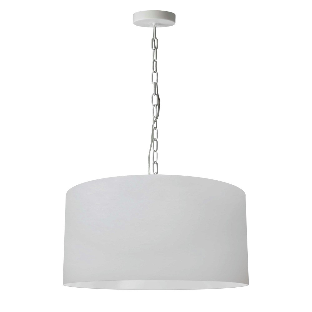 1 Light Medium Braxton White Pendant w/ White Shade