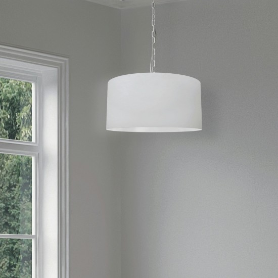 1 Light Medium Braxton White Pendant w/ White Shade