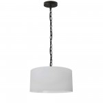 1 Light Small Braxton Black Pendant w/ White Shade