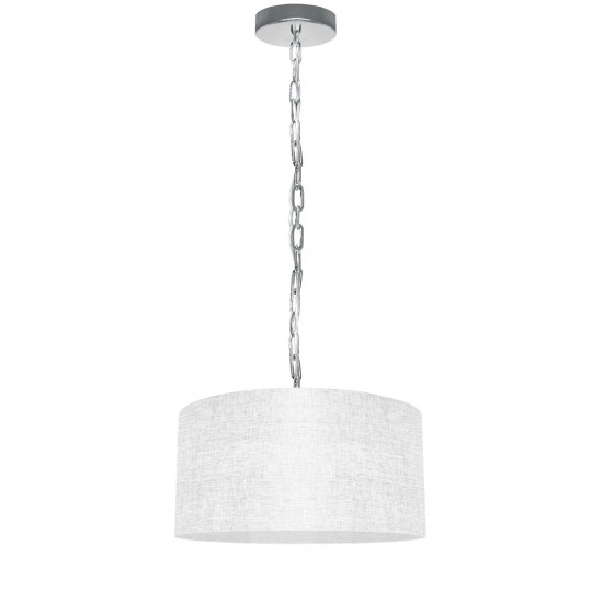 1 Light Small Braxton Polished Chrome Pendant w/ White/Clear Shade