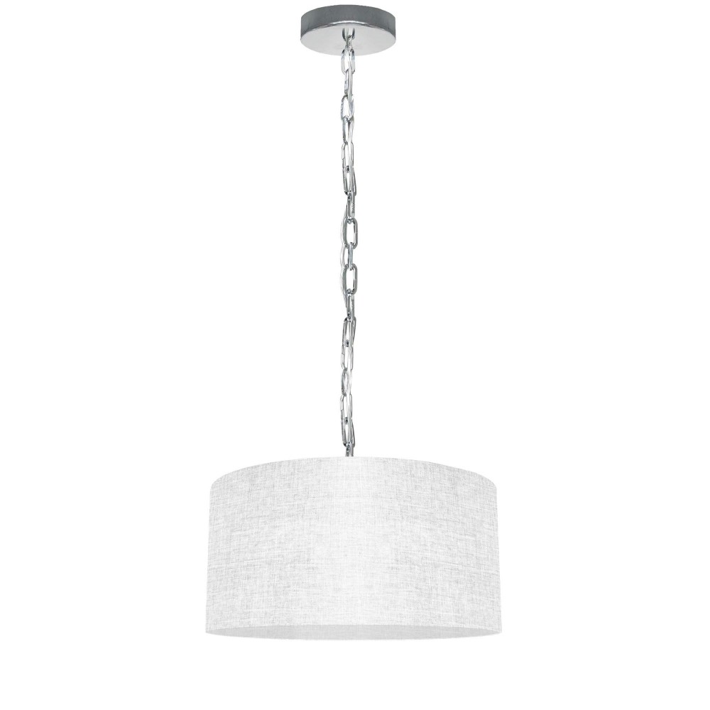 1 Light Small Braxton Polished Chrome Pendant w/ White/Clear Shade