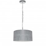 1 Light Small Braxton Polished Chrome Pendant w/ Grey/Clear Shade