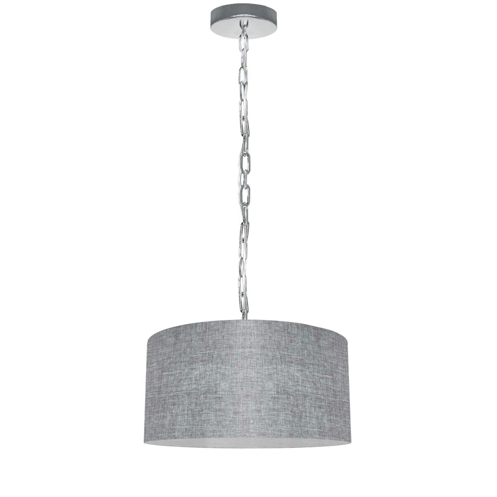 1 Light Small Braxton Polished Chrome Pendant w/ Grey/Clear Shade 1 Light Small Braxton Polished Chrome Pendant w/ Grey/Clear Shade