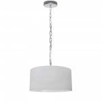 1 Light Small Braxton Polished Chrome Pendant w/ White Shade