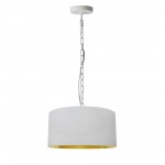 1 Light Small Braxton White Pendant w/ White/Gold Shade