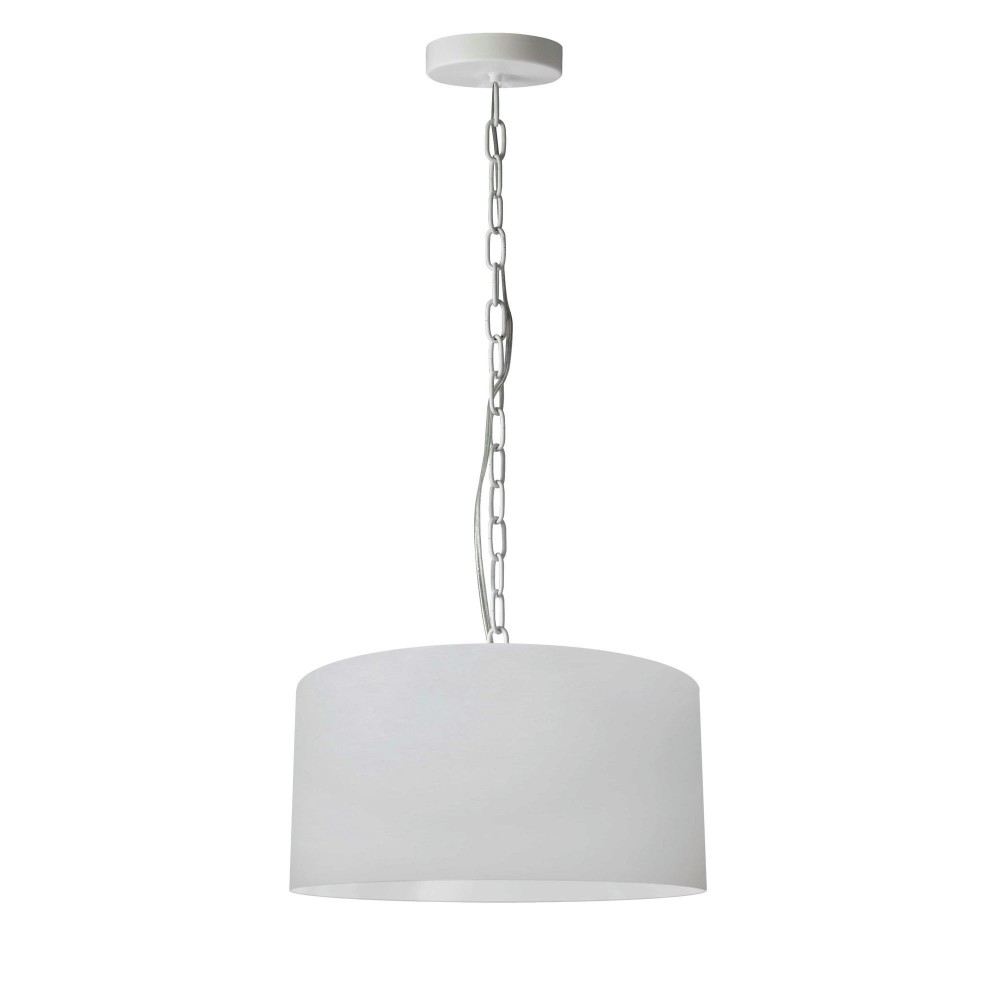 1 Light Small Braxton White Pendant w/ White Shade