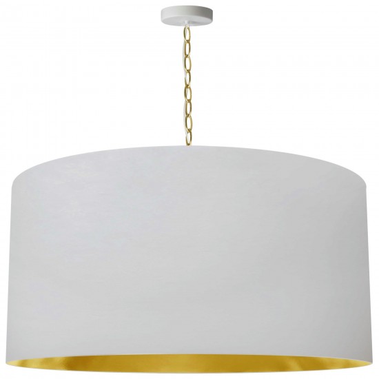 1 Light X-Large Braxton Aged Brass Pendant w/ White/Gold Shade