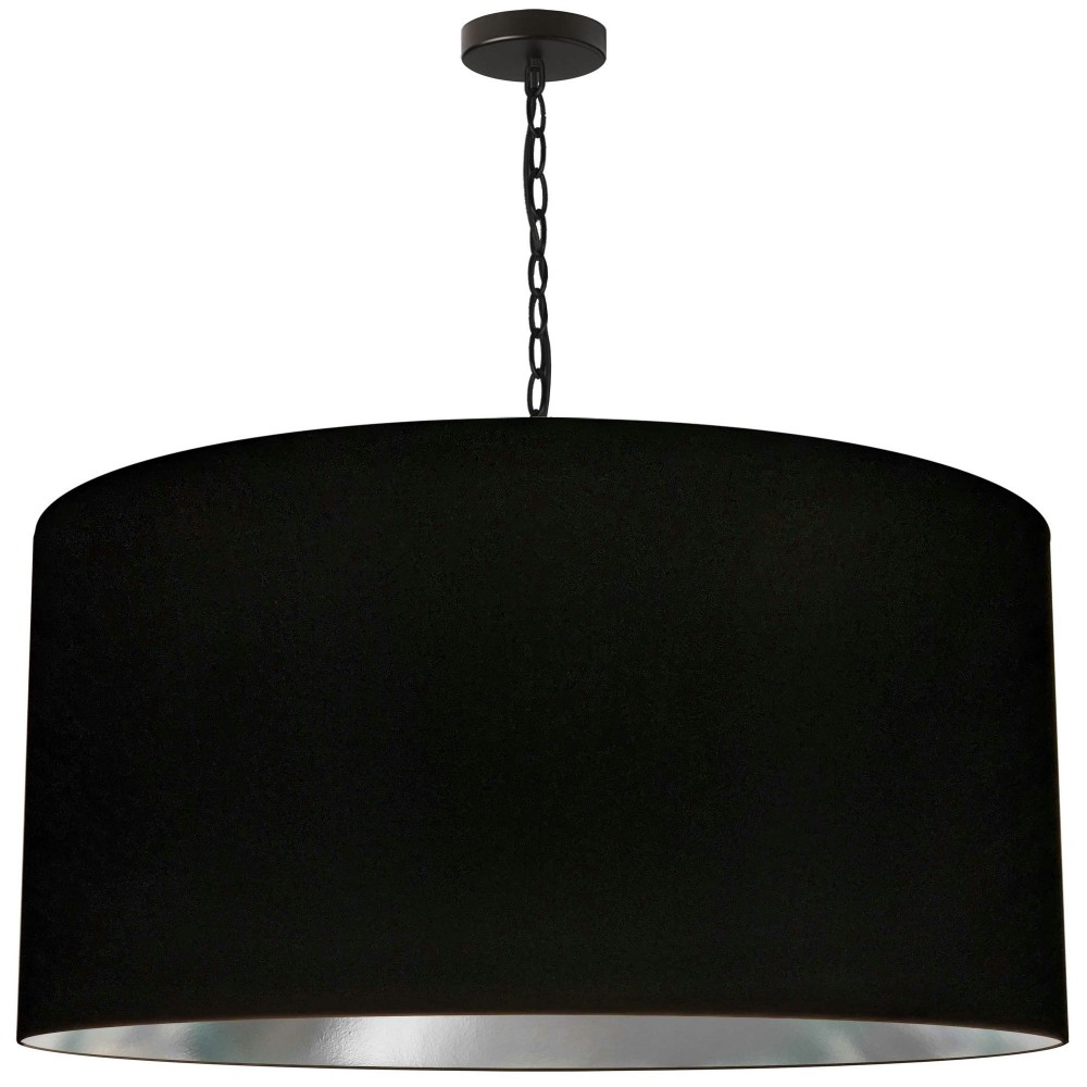 1 Light X-Large Braxton Black Pendant w/ Black/Silver Shade 1 Light X-Large Braxton Black Pendant w/ Black/Silver Shade
