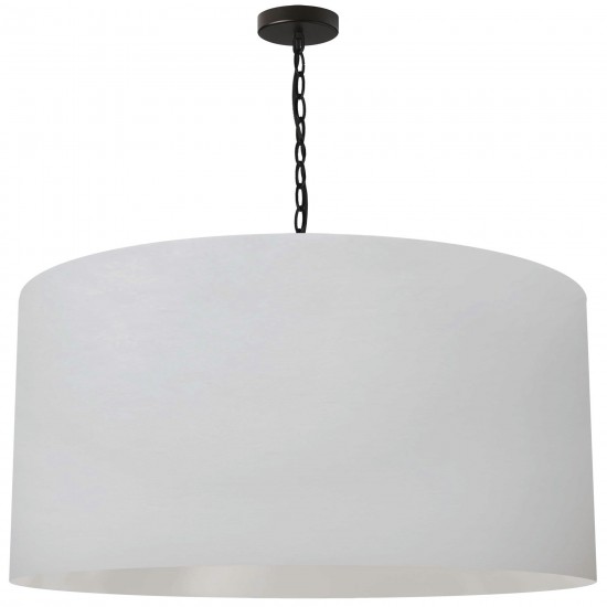 1 Light X-Large Braxton Black Pendant w/ White Shade