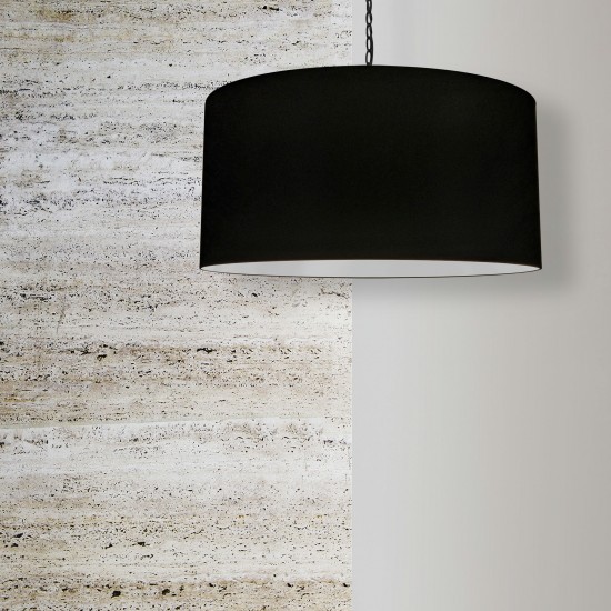 1 Light X-Large Braxton Black Pendant w/ Black Shade