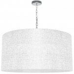 1 Light X-Large Braxton Polished Chrome Pendant w/ White/Clear Shade